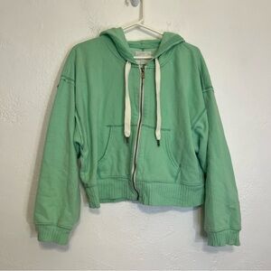 American eagle cropped lime green hoodie